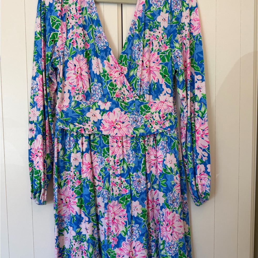 Lilly Pulitzer | L | MULTI SPRING IN YOUR STEP | Riza Long Sleeve Romper | NWOT